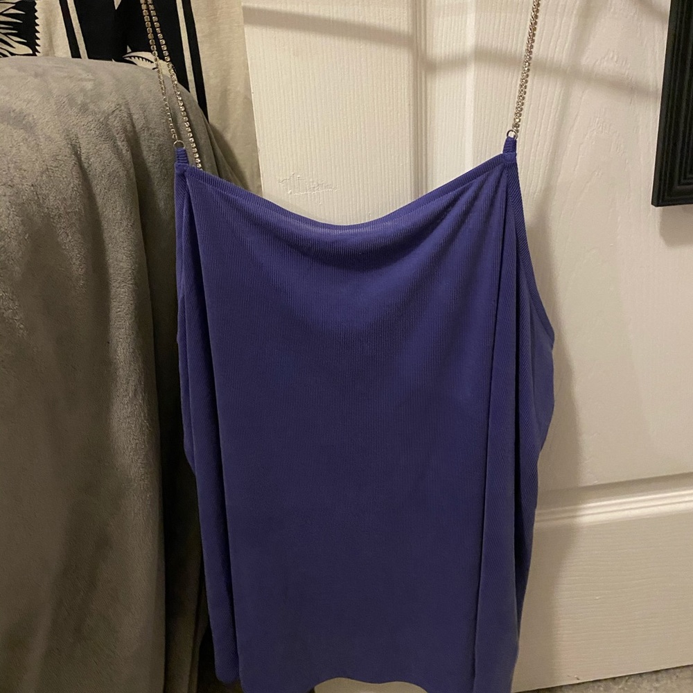 Purple tank top with Silver crystal straps